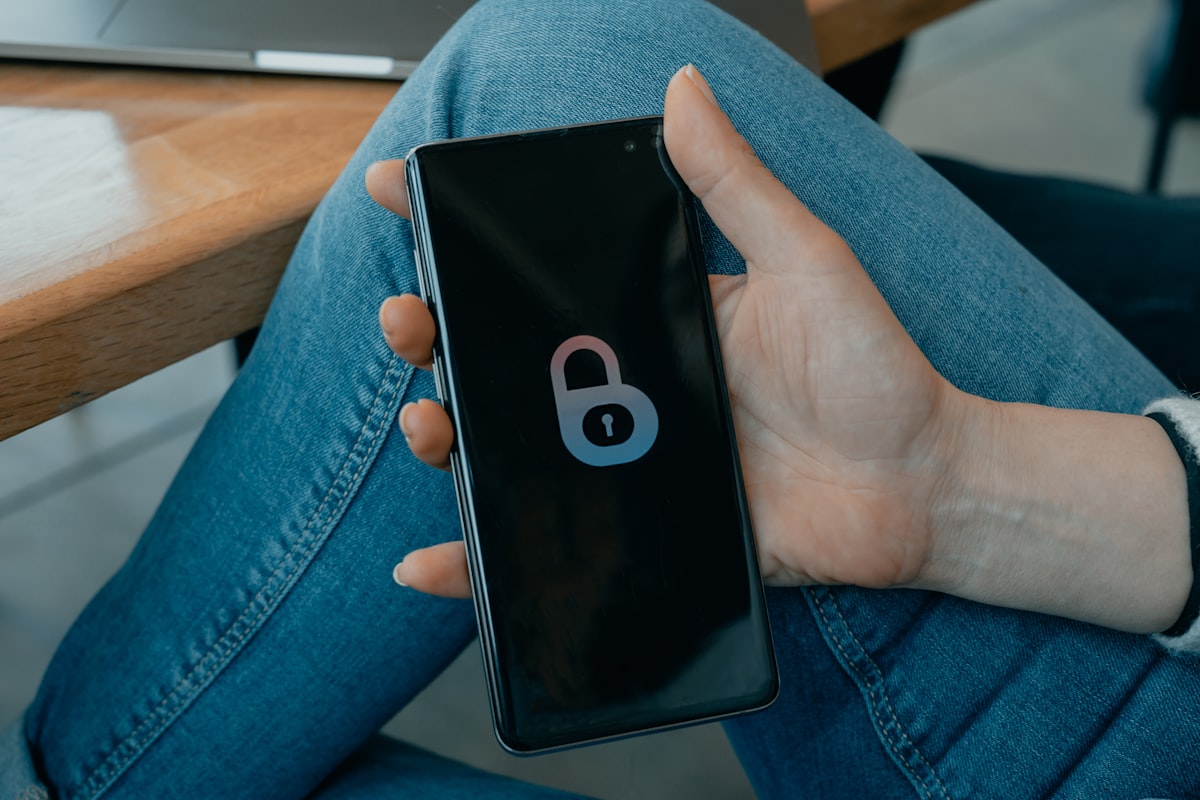 Smartphone showing privacy and data protection settings for PHIPA email compliance